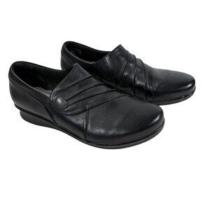 Clarks Collection Women's 8.5 M Hope Roxanne Slip On Comfort Loafer Black